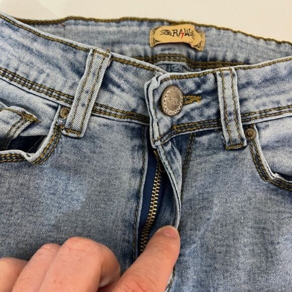 Raw 7 Girls Light Wash Skinny Jeans Blue Size 7 - Picture 5 of 14